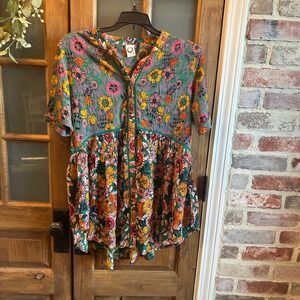 Anthropologie Floral Multicolor Tunic